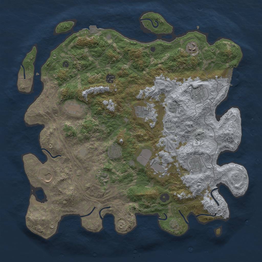 Rust Map: Procedural Map, Size: 4250, Seed: 7656119, 17 Monuments