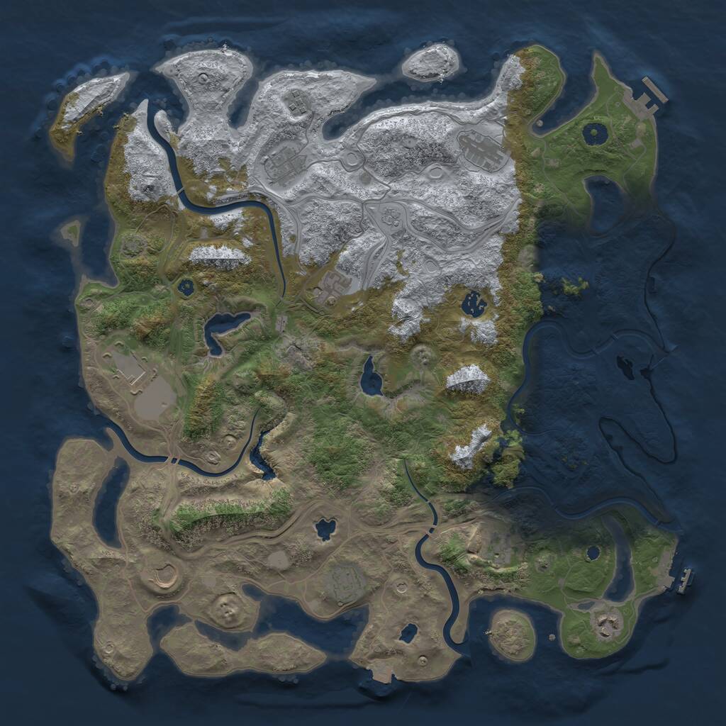 Rust Map: Procedural Map, Size: 4500, Seed: 22426, 16 Monuments