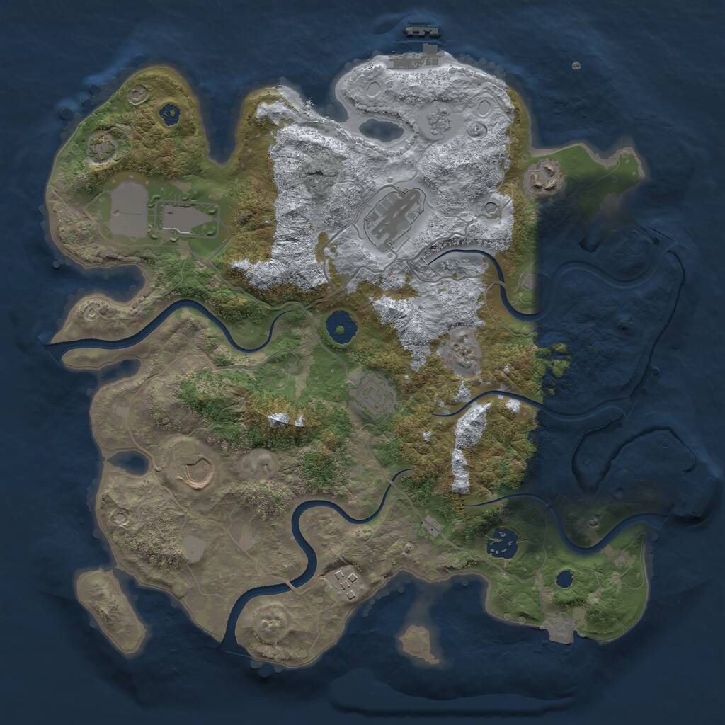 Rust Map: Procedural Map, Size: 3500, Seed: 474322102, 13 Monuments