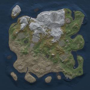 Thumbnail Rust Map: Procedural Map, Size: 3500, Seed: 1537801697, 17 Monuments