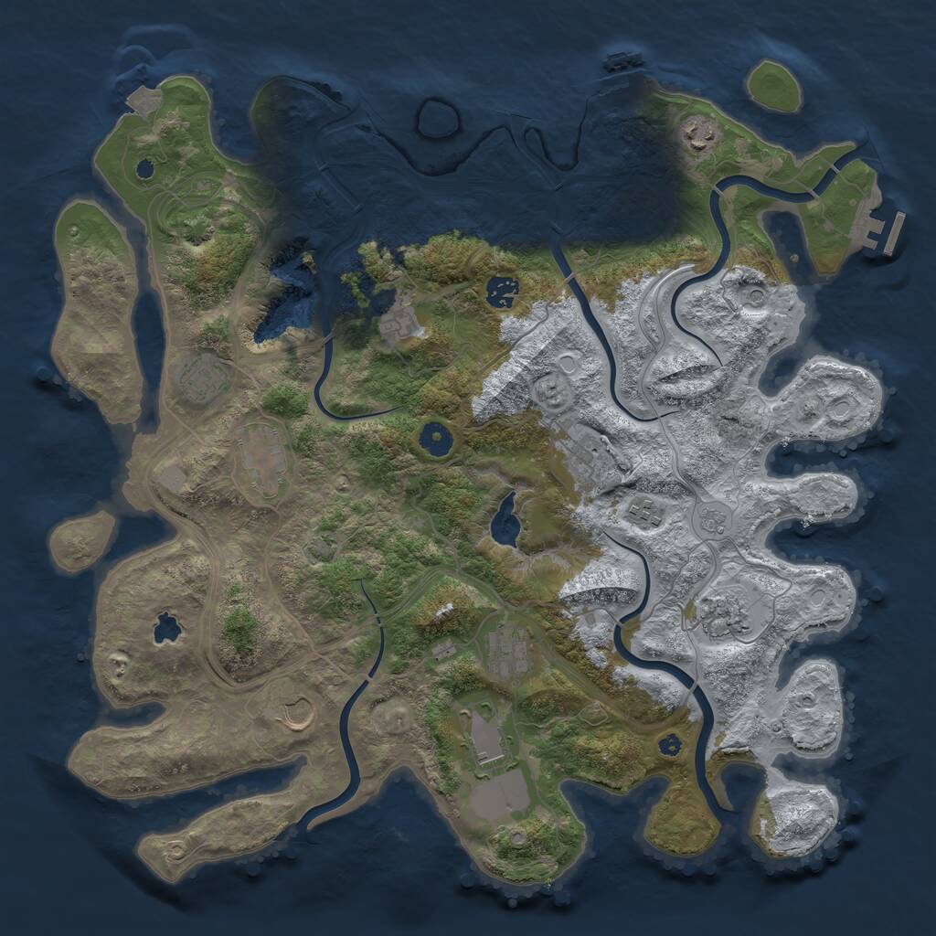 Rust Map: Procedural Map, Size: 4250, Seed: 1490746277, 17 Monuments