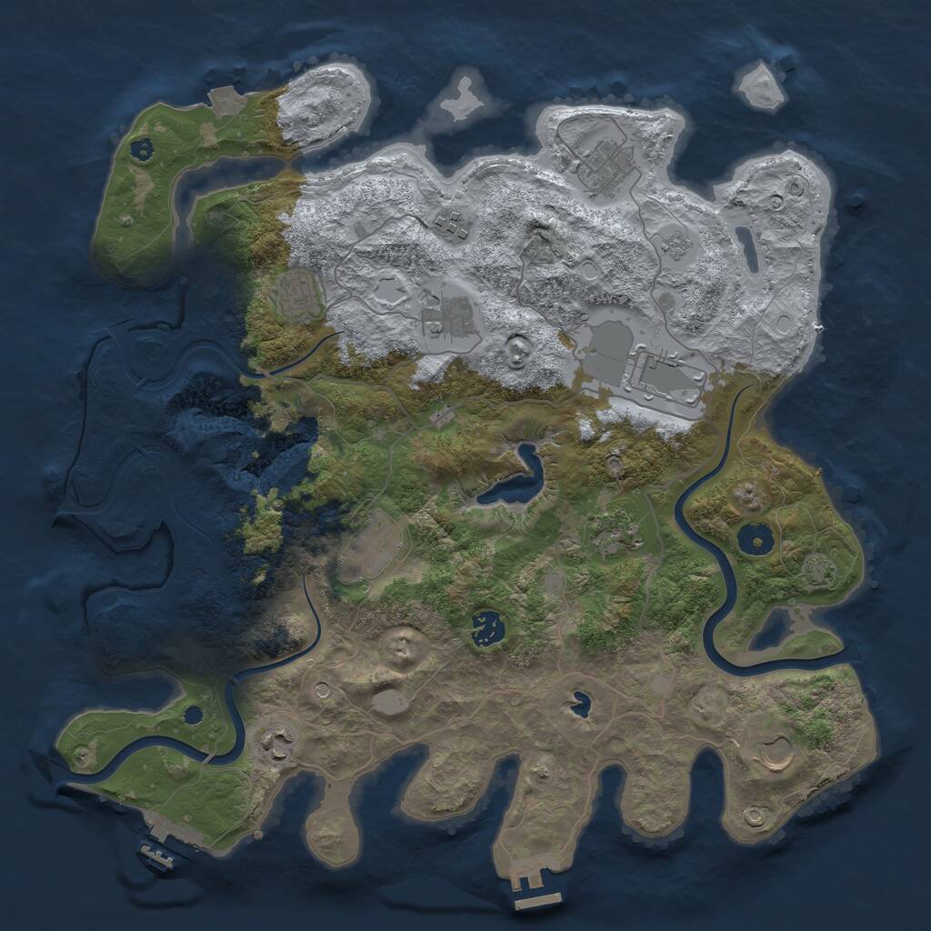 Rust Map: Procedural Map, Size: 4000, Seed: 896995462, 16 Monuments