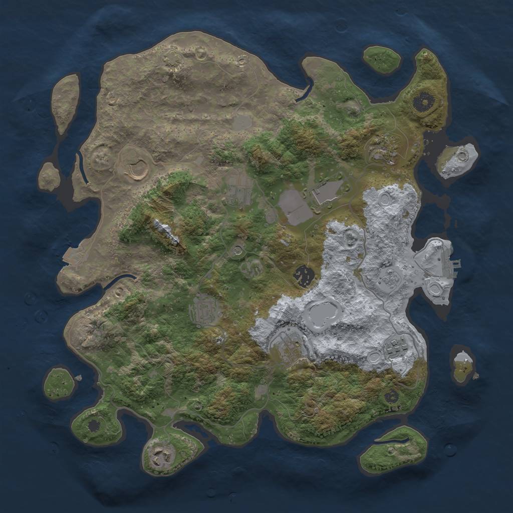 Rust Map: Procedural Map, Size: 3750, Seed: 674181, 16 Monuments