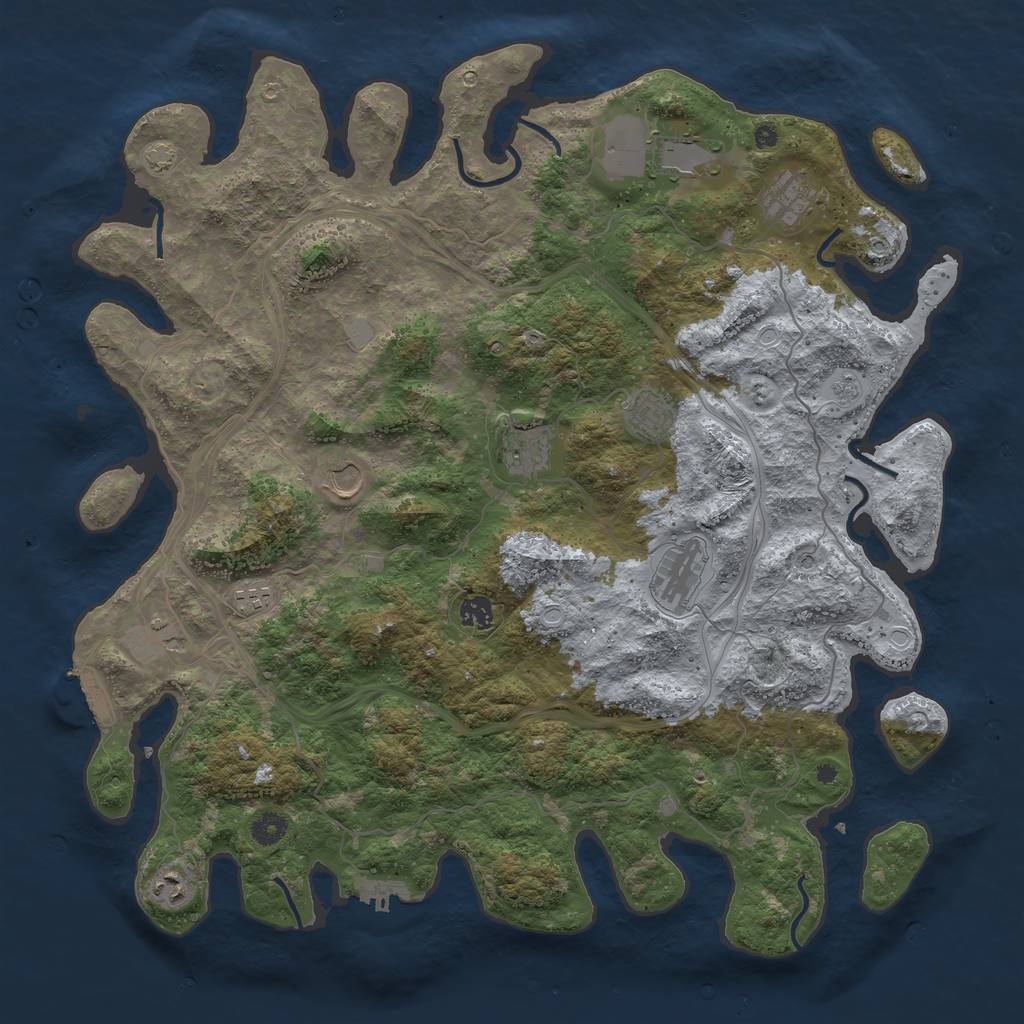 Rust Map: Procedural Map, Size: 4500, Seed: 311, 18 Monuments