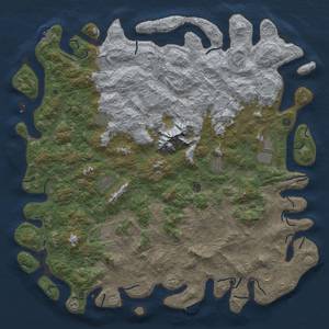 Thumbnail Rust Map: Procedural Map, Size: 6000, Seed: 642321123, 19 Monuments