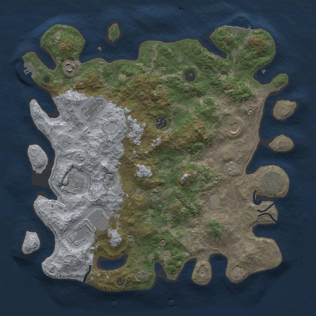 Rust Map: Procedural Map, Size: 4000, Seed: 253692414, 16 Monuments