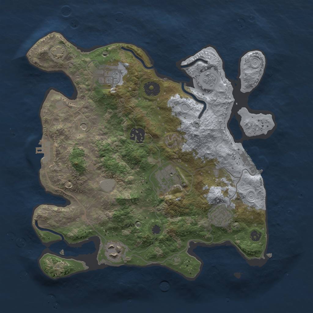 Rust Map: Procedural Map, Size: 3000, Seed: 2056541122, 13 Monuments
