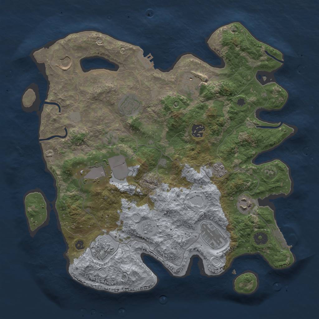 Rust Map: Procedural Map, Size: 3500, Seed: 1621615662, 15 Monuments