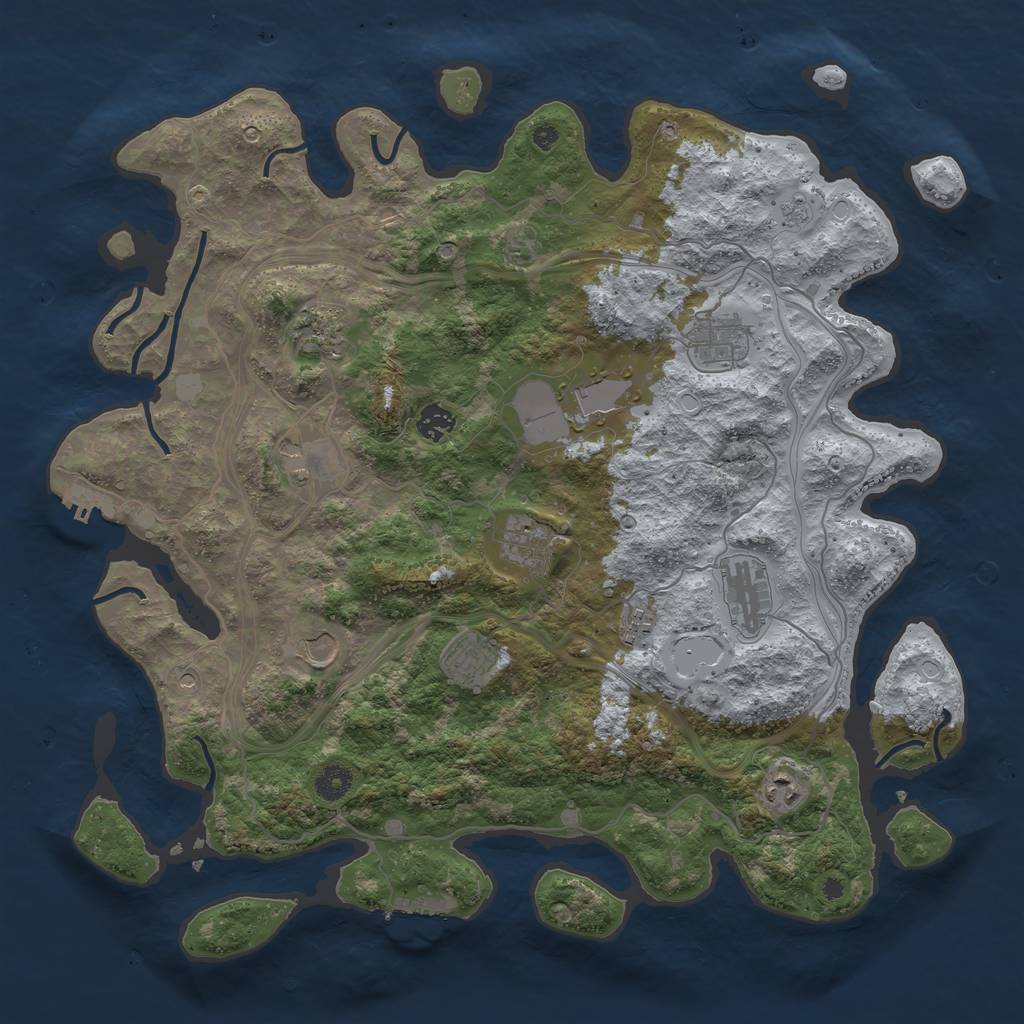 Rust Map: Procedural Map, Size: 4250, Seed: 481474866, 18 Monuments