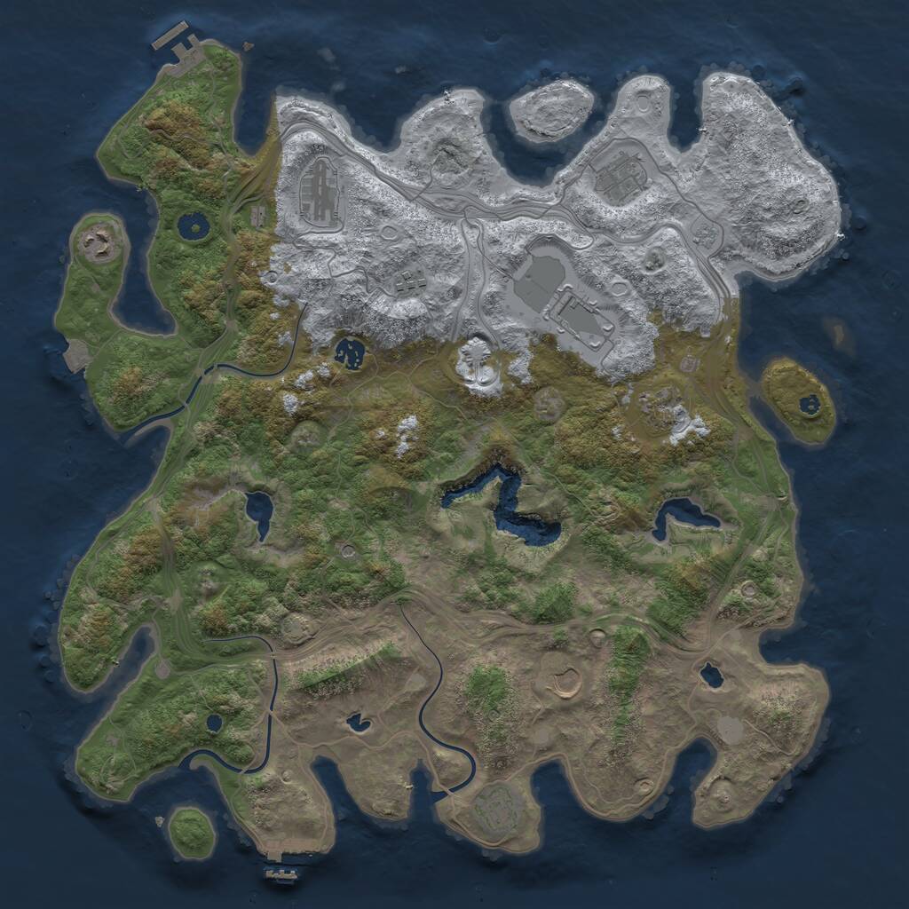 Rust Map: Procedural Map, Size: 4500, Seed: 724893895, 15 Monuments