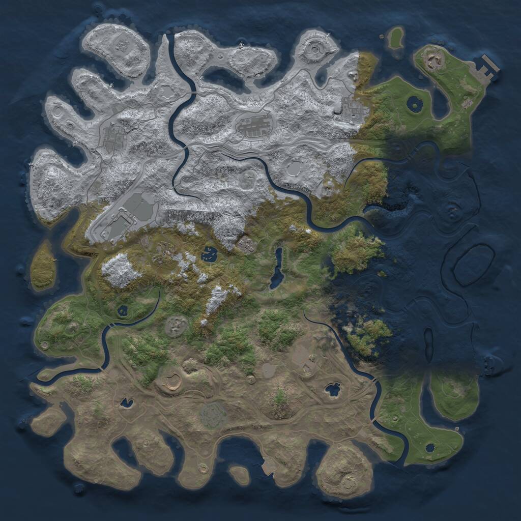 Rust Map: Procedural Map, Size: 4800, Seed: 1742109209, 17 Monuments