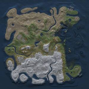 Thumbnail Rust Map: Procedural Map, Size: 4500, Seed: 350364204, 15 Monuments
