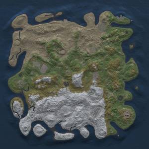 Thumbnail Rust Map: Procedural Map, Size: 4500, Seed: 350364204, 16 Monuments