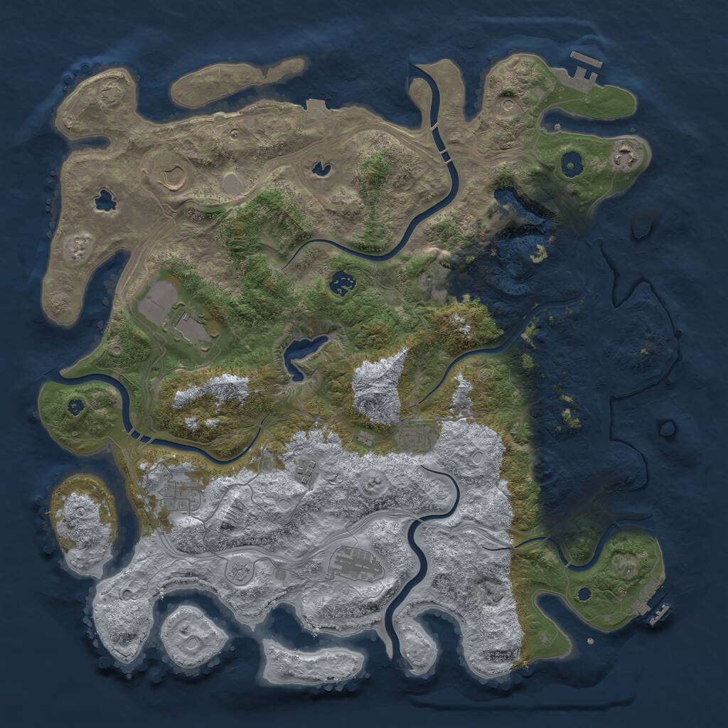 Rust Map: Procedural Map, Size: 4500, Seed: 350364204, 15 Monuments