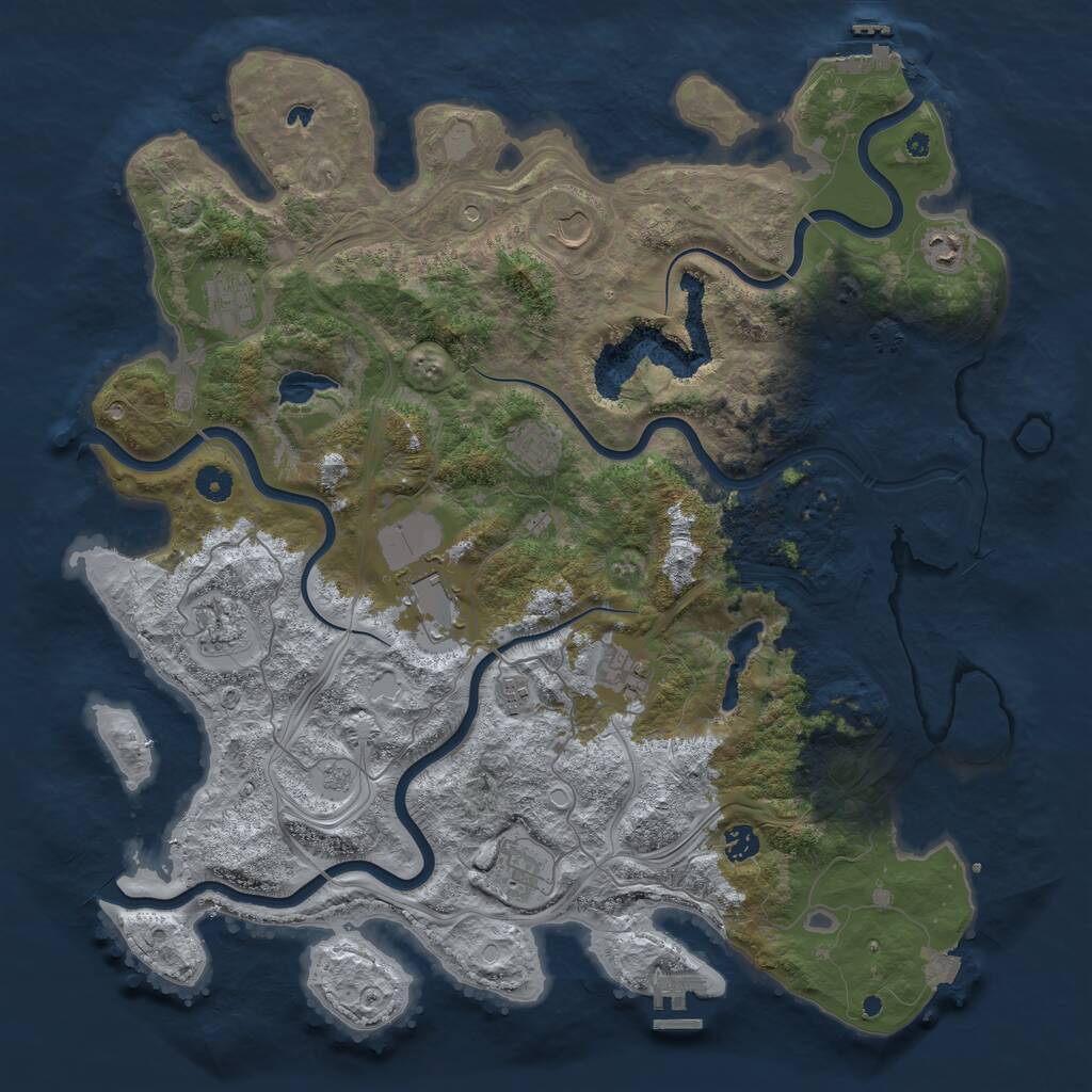Rust Map: Procedural Map, Size: 4500, Seed: 475989017, 16 Monuments