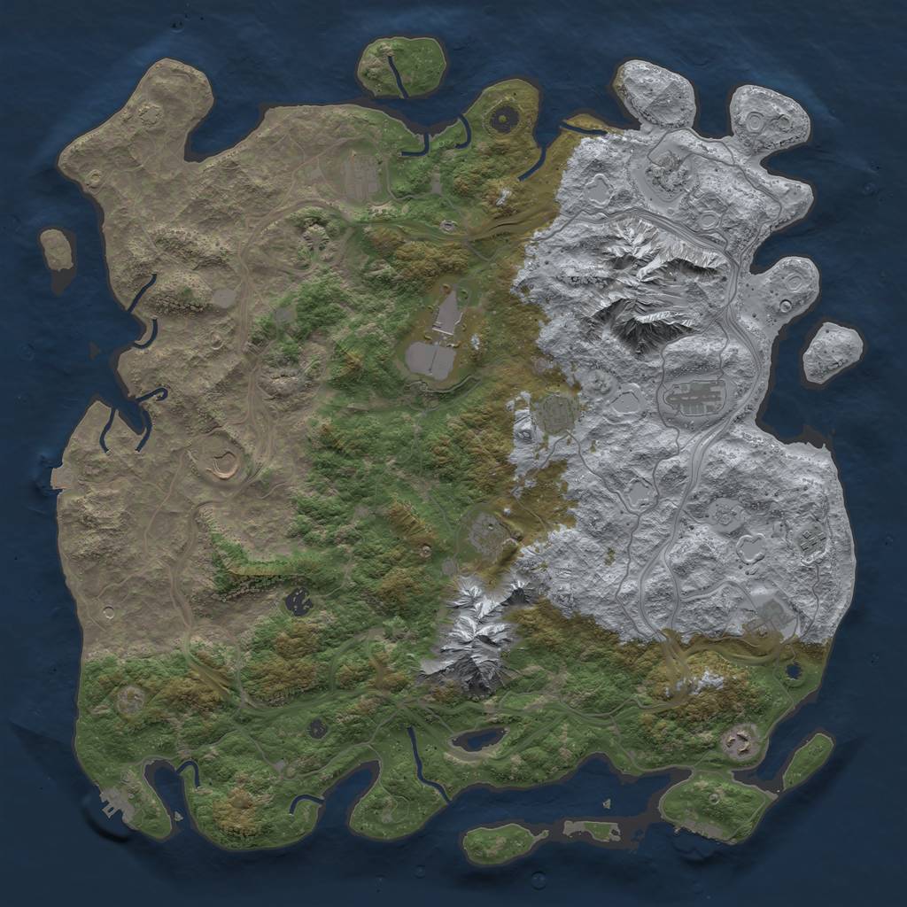 Rust Map: Procedural Map, Size: 5000, Seed: 129754588, 19 Monuments