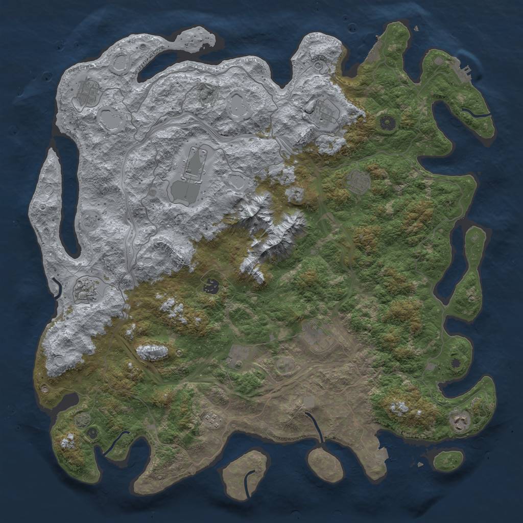 Rust Map: Procedural Map, Size: 5000, Seed: 1472308476, 18 Monuments