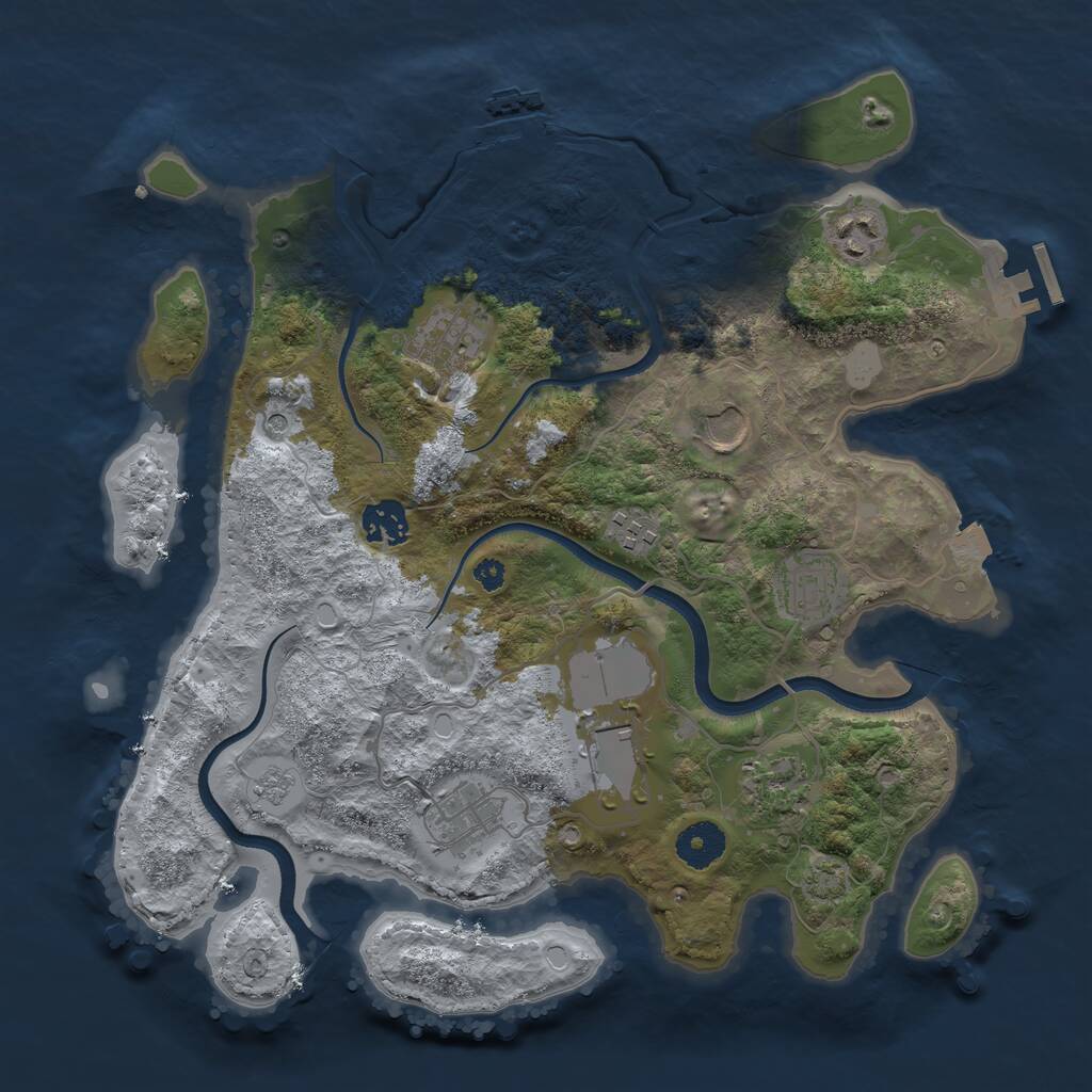 Rust Map: Procedural Map, Size: 3500, Seed: 5856, 15 Monuments