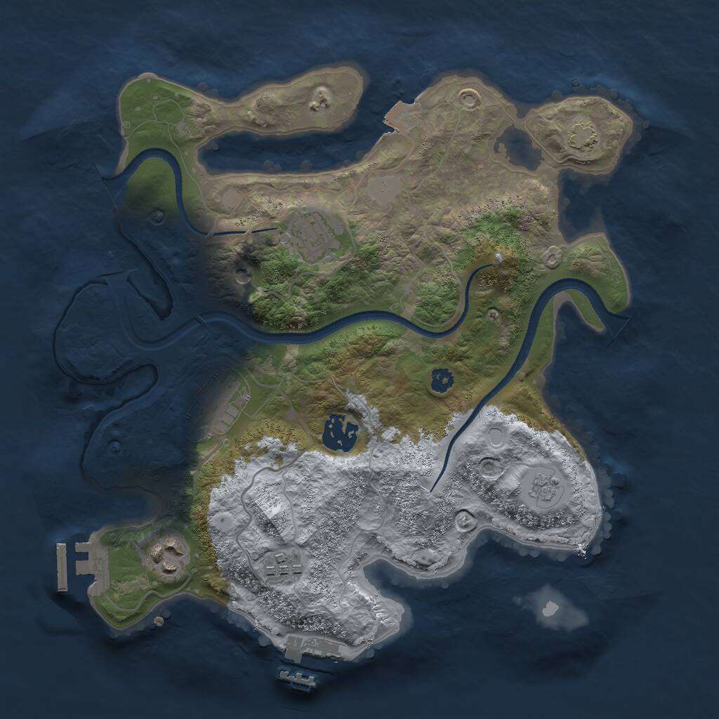 Rust Map: Procedural Map, Size: 3000, Seed: 1230854520, 11 Monuments