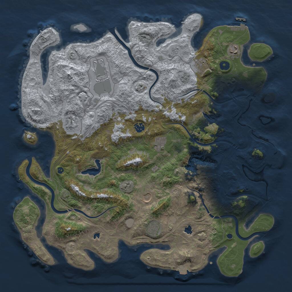 Rust Map: Procedural Map, Size: 4500, Seed: 1061568558, 15 Monuments