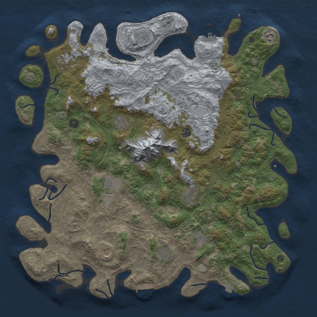 Rust Map: Procedural Map, Size: 5000, Seed: 1314308347, 19 Monuments