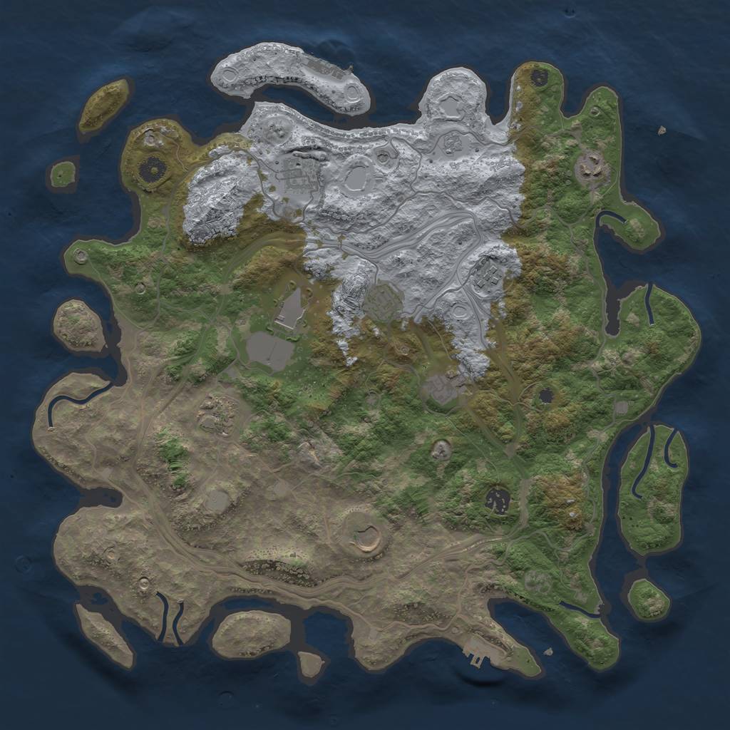 Rust Map: Procedural Map, Size: 4250, Seed: 1584967, 16 Monuments