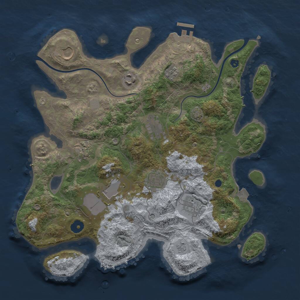 Rust Map: Procedural Map, Size: 3500, Seed: 1654977790, 13 Monuments