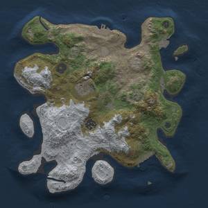 Thumbnail Rust Map: Procedural Map, Size: 3000, Seed: 2005934426, 11 Monuments