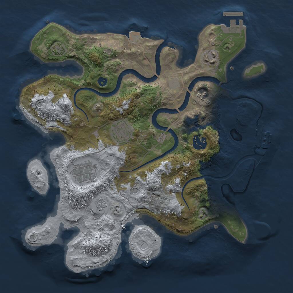 Rust Map: Procedural Map, Size: 3000, Seed: 2005934426, 11 Monuments