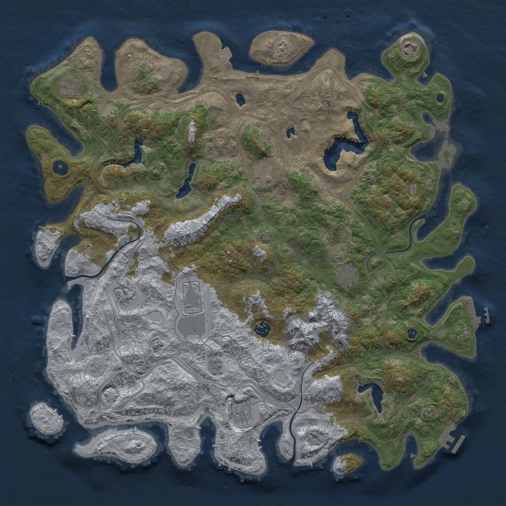 Rust Map: Procedural Map, Size: 5000, Seed: 13884, 15 Monuments