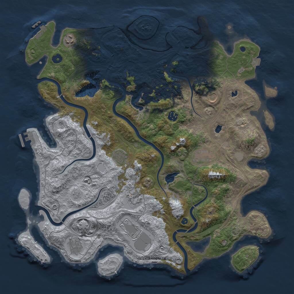 Rust Map: Procedural Map, Size: 4500, Seed: 142547856, 15 Monuments