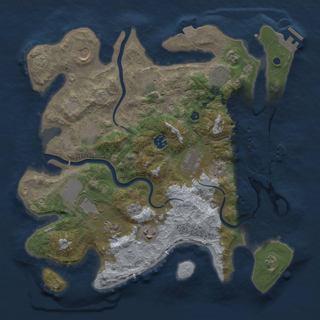 Rust Map: Procedural Map, Size: 3600, Seed: 149060994, 16 Monuments
