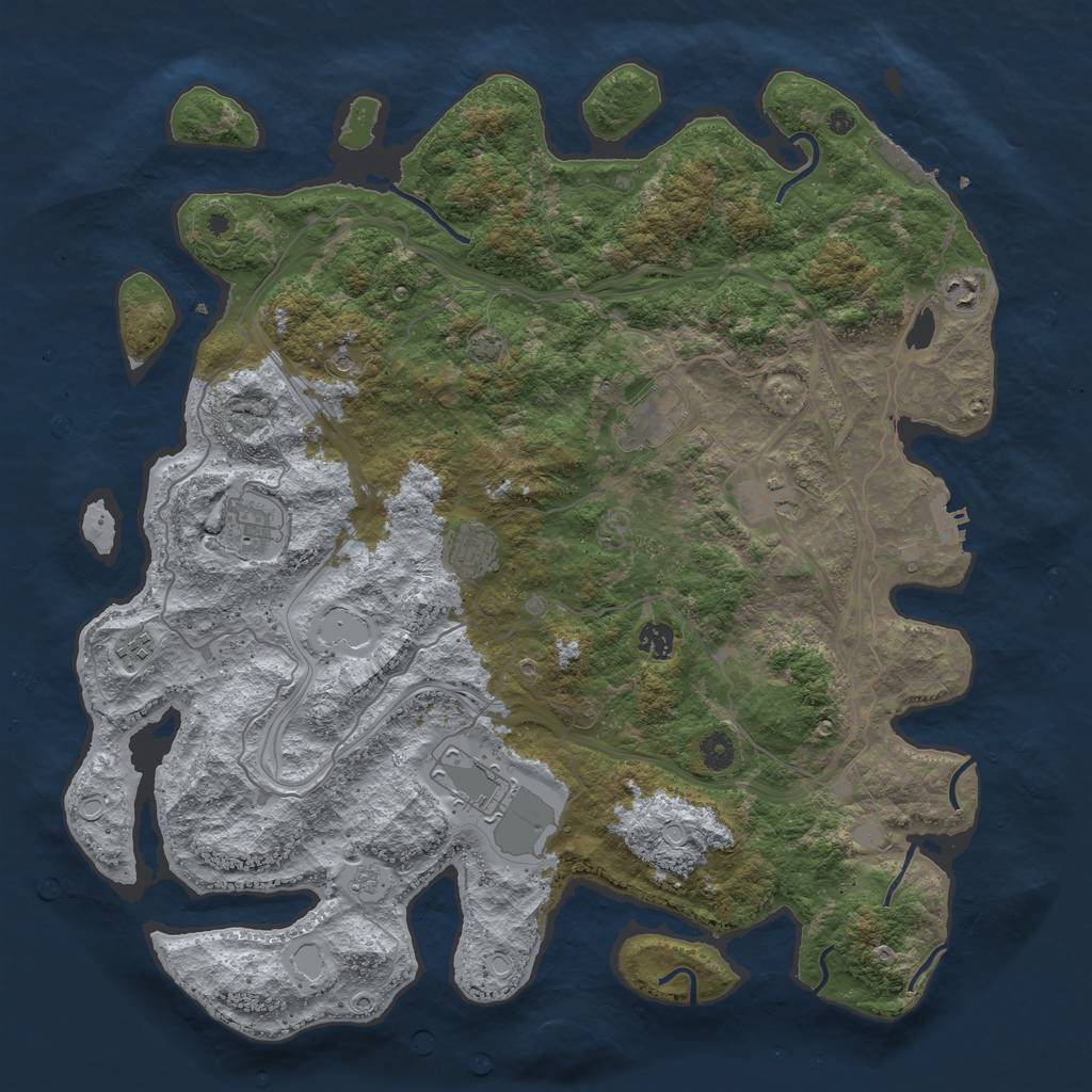 Rust Map: Procedural Map, Size: 4500, Seed: 924173887, 15 Monuments