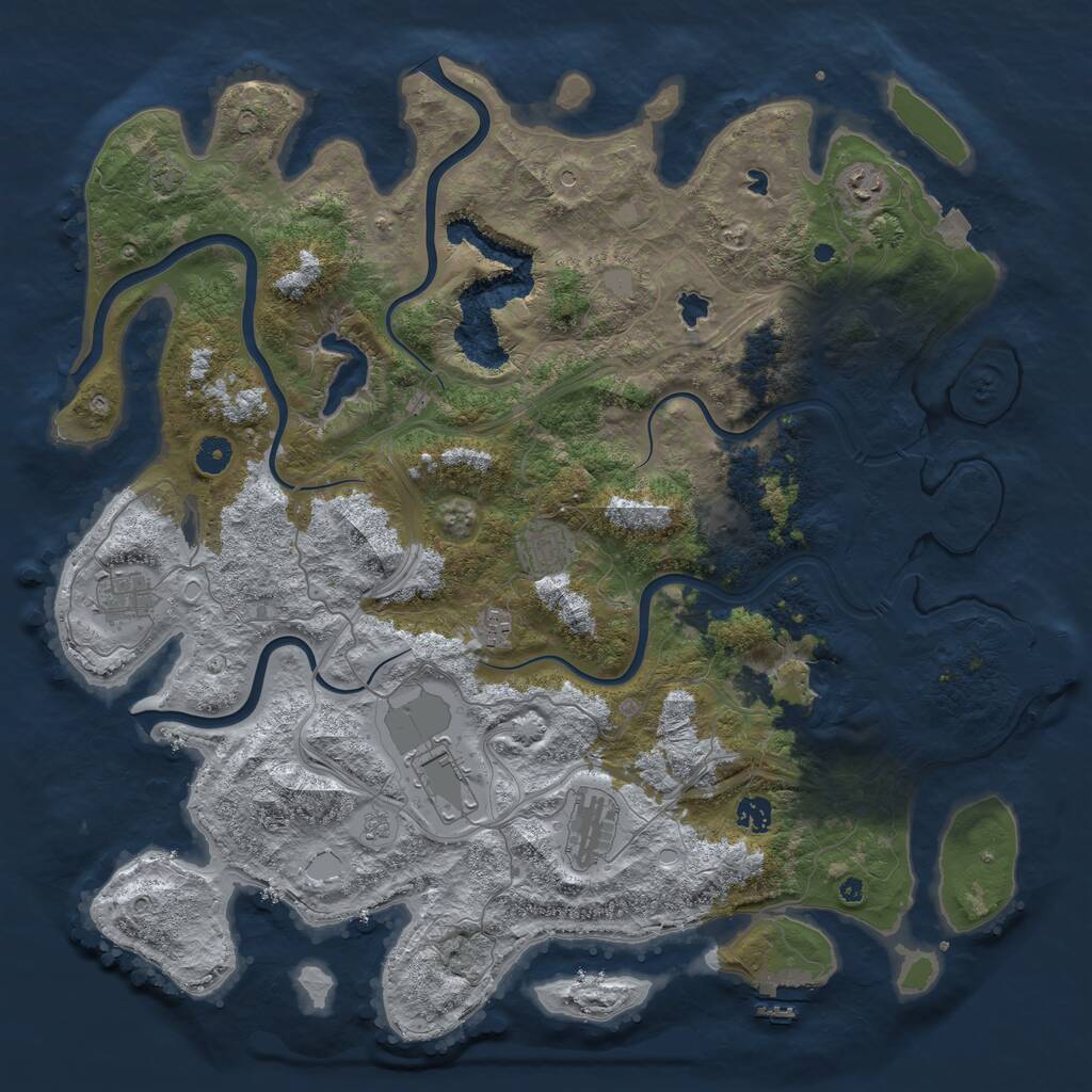 Rust Map: Procedural Map, Size: 4500, Seed: 348617983, 13 Monuments