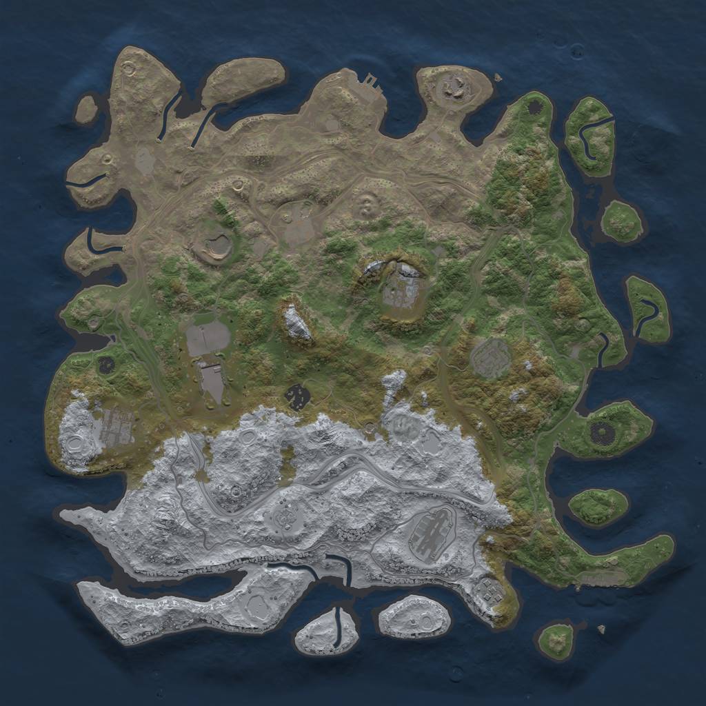 Rust Map: Procedural Map, Size: 4250, Seed: 1711315847, 17 Monuments