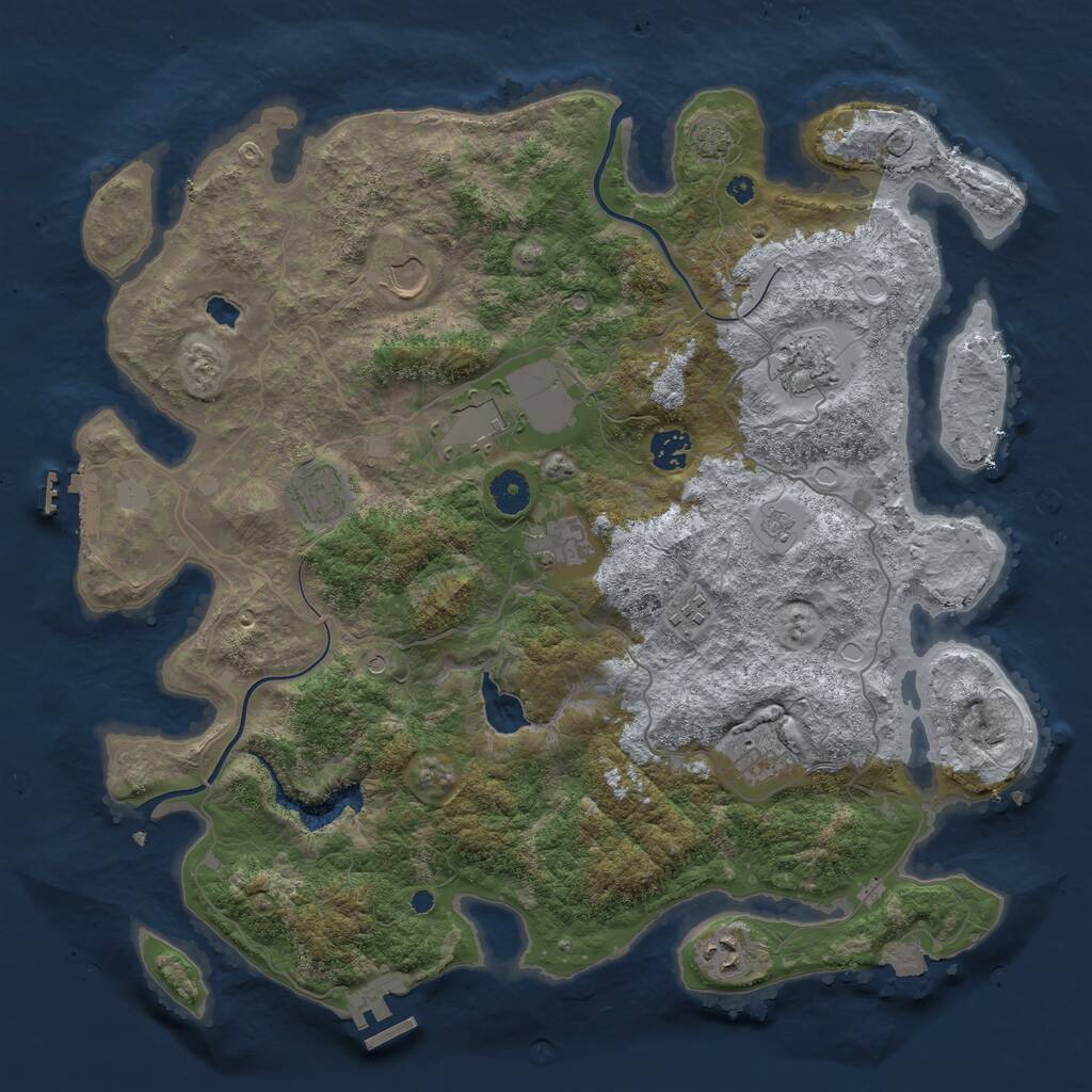 Rust Map: Procedural Map, Size: 4000, Seed: 704587380, 15 Monuments