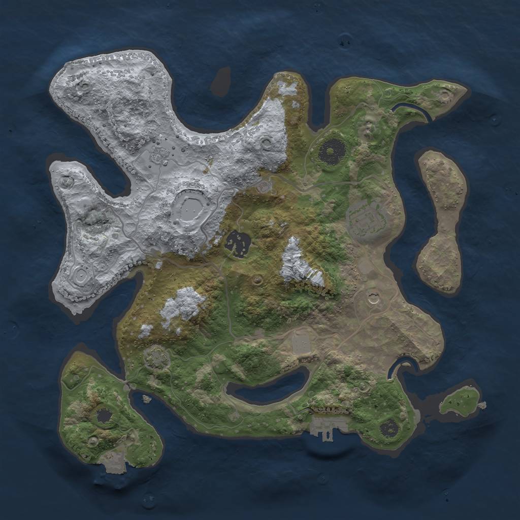 Rust Map: Procedural Map, Size: 3000, Seed: 509148351, 9 Monuments