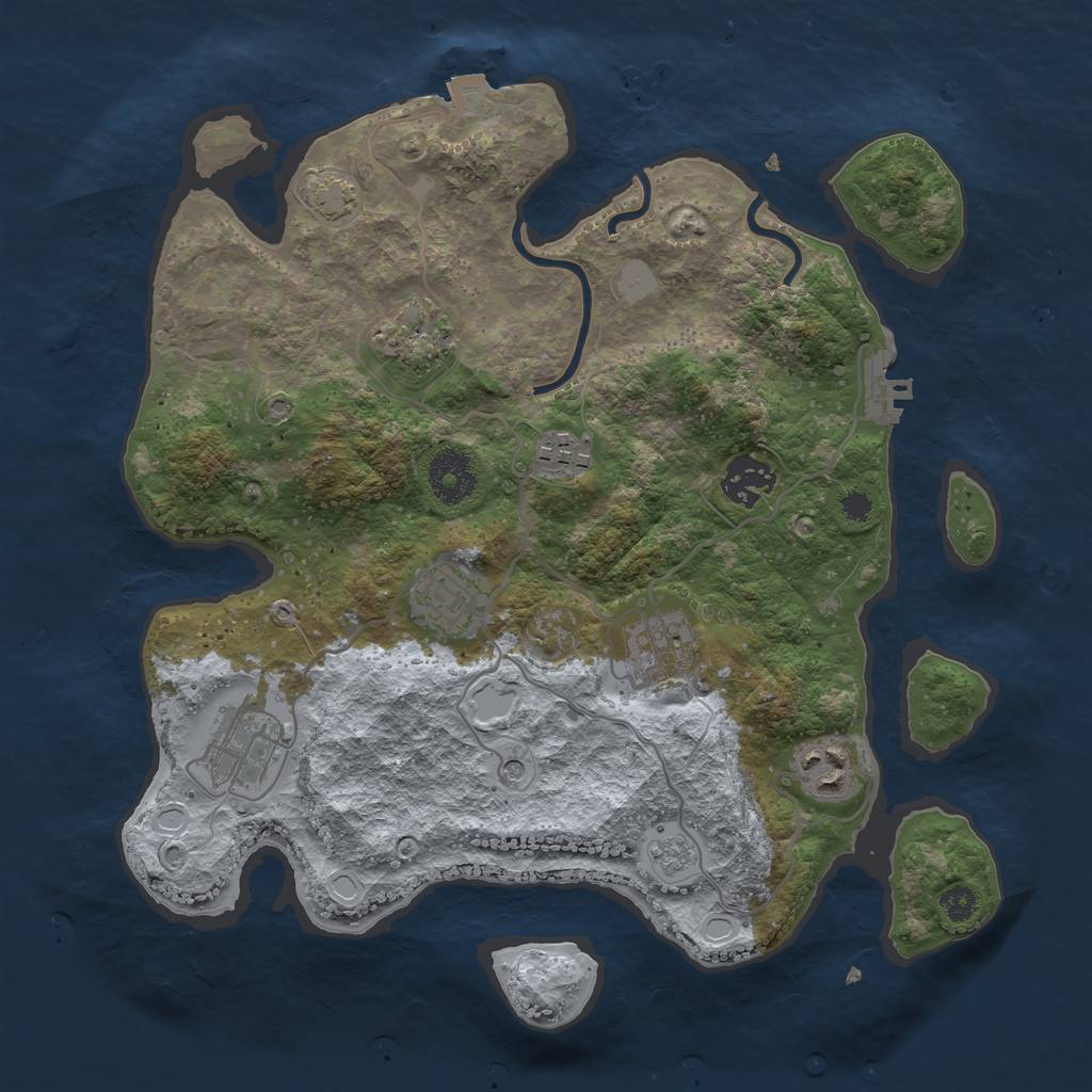 Rust Map: Procedural Map, Size: 3200, Seed: 9100622, 14 Monuments