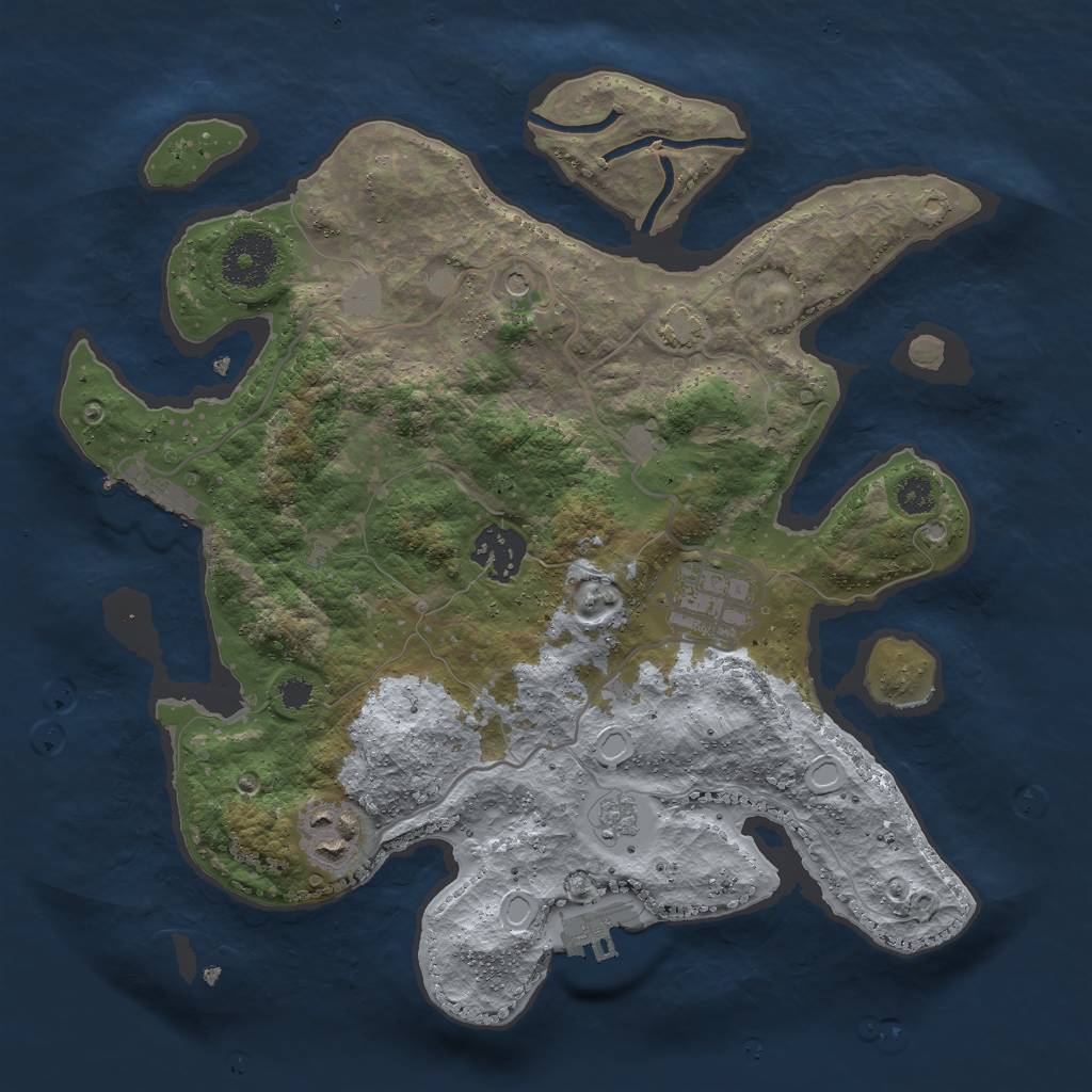 Rust Map: Procedural Map, Size: 3000, Seed: 1718, 11 Monuments