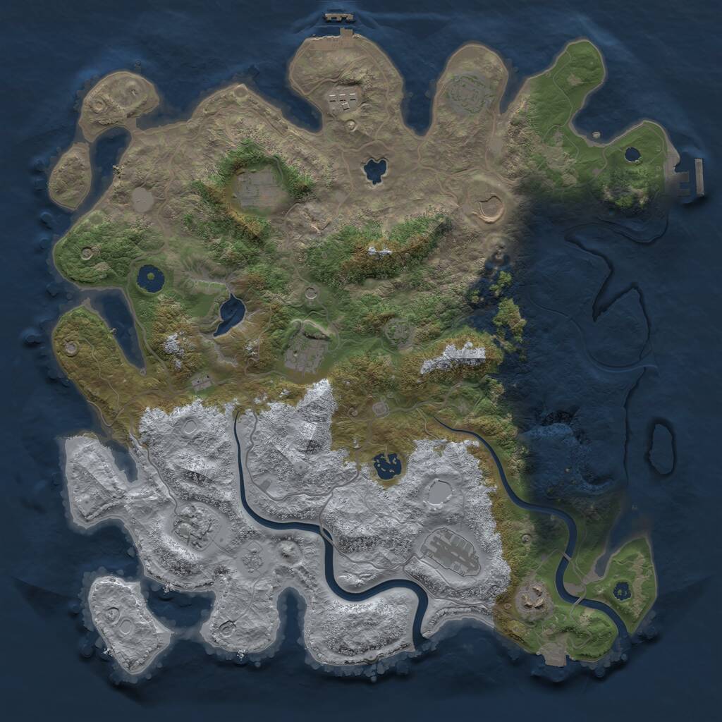 Rust Map: Procedural Map, Size: 4000, Seed: 19890709, 15 Monuments