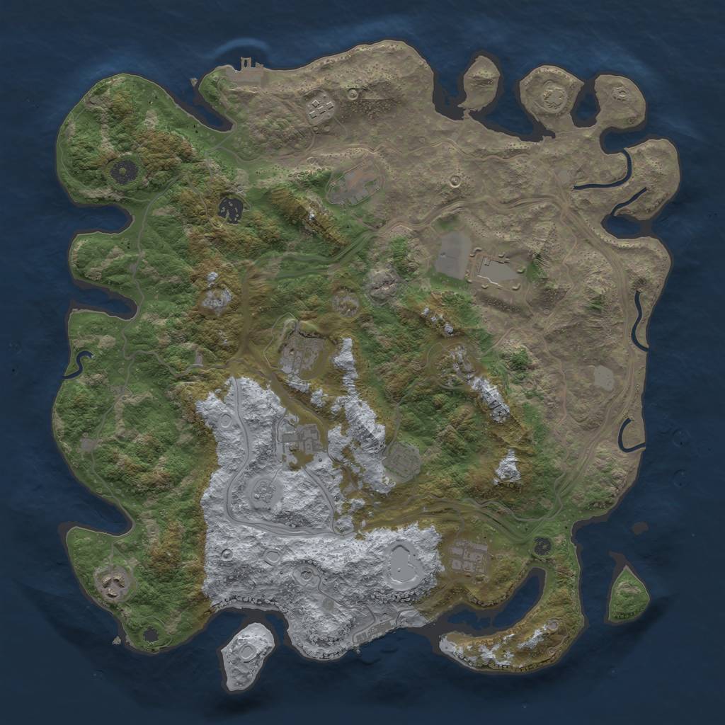 Rust Map: Procedural Map, Size: 4250, Seed: 8765432, 18 Monuments