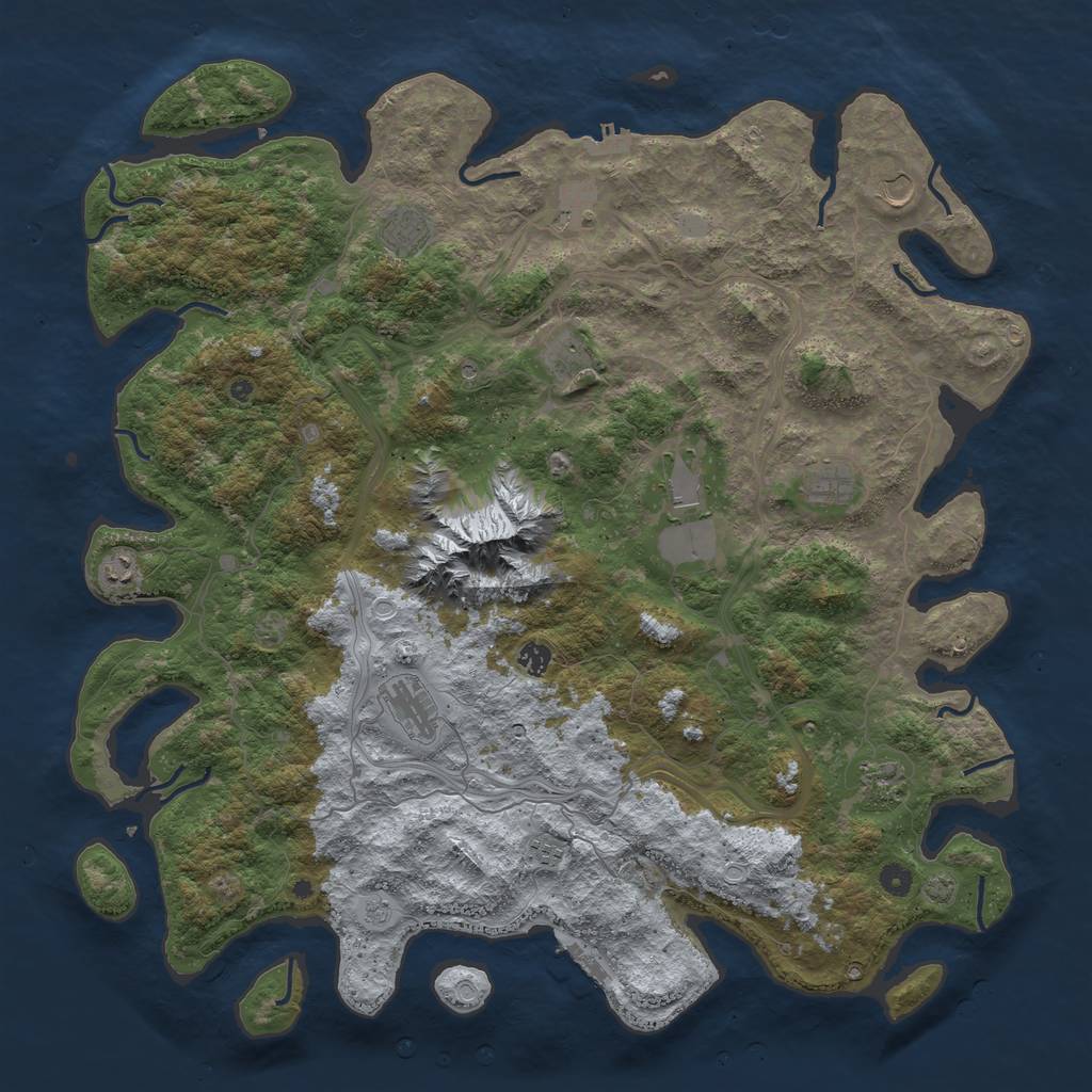 Rust Map: Procedural Map, Size: 5000, Seed: 280180121, 19 Monuments
