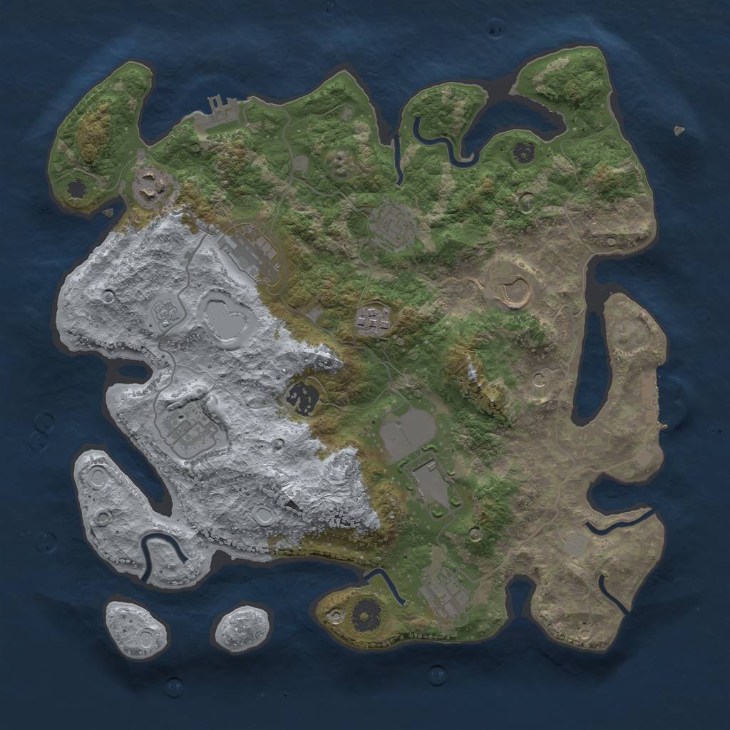 Rust Map: Procedural Map, Size: 3500, Seed: 1557059288, 16 Monuments