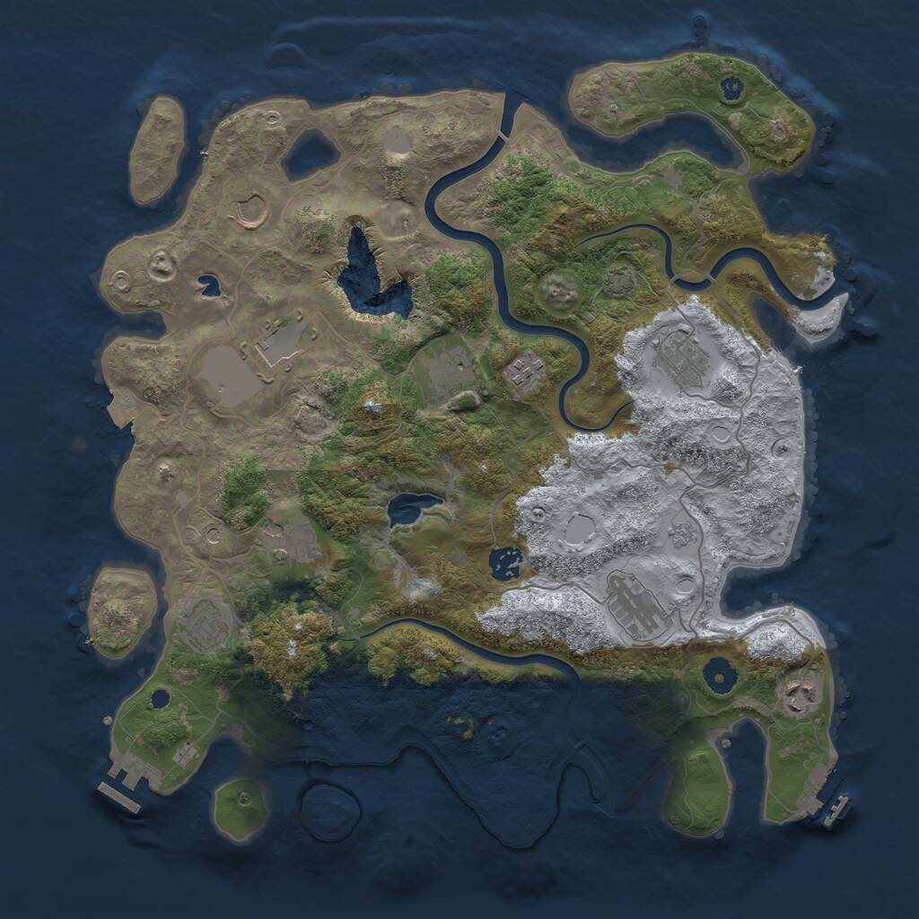 Rust Map: Procedural Map, Size: 4000, Seed: 1756417651, 16 Monuments