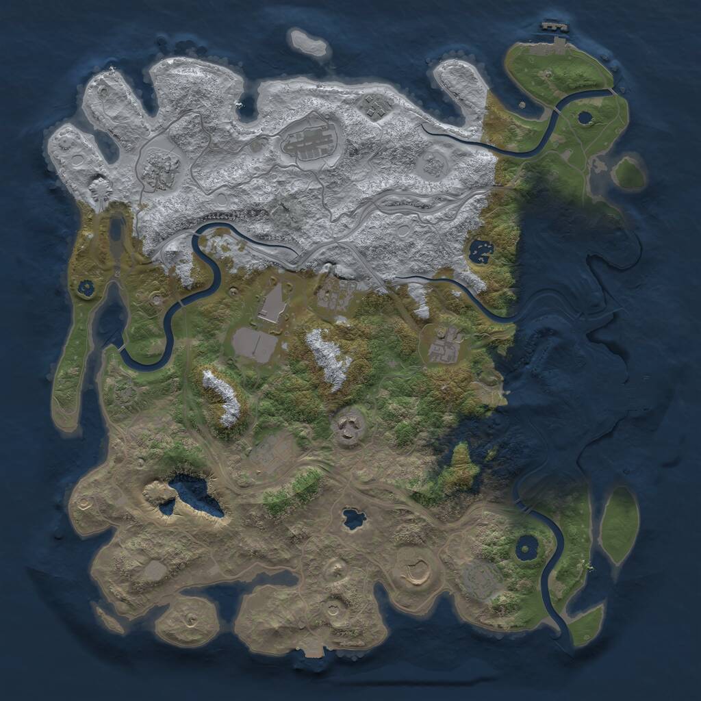 Rust Map: Procedural Map, Size: 4250, Seed: 1298173372, 17 Monuments