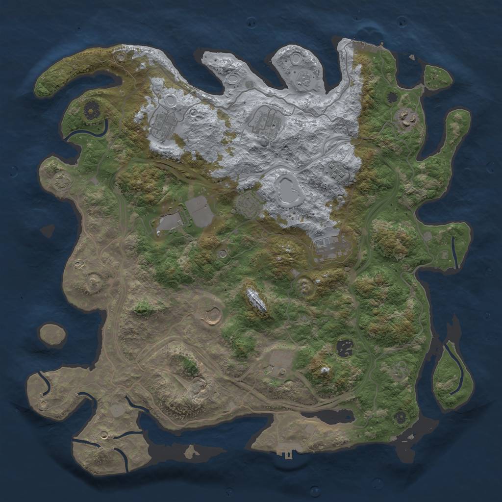 Rust Map: Procedural Map, Size: 4250, Seed: 1836487790, 18 Monuments