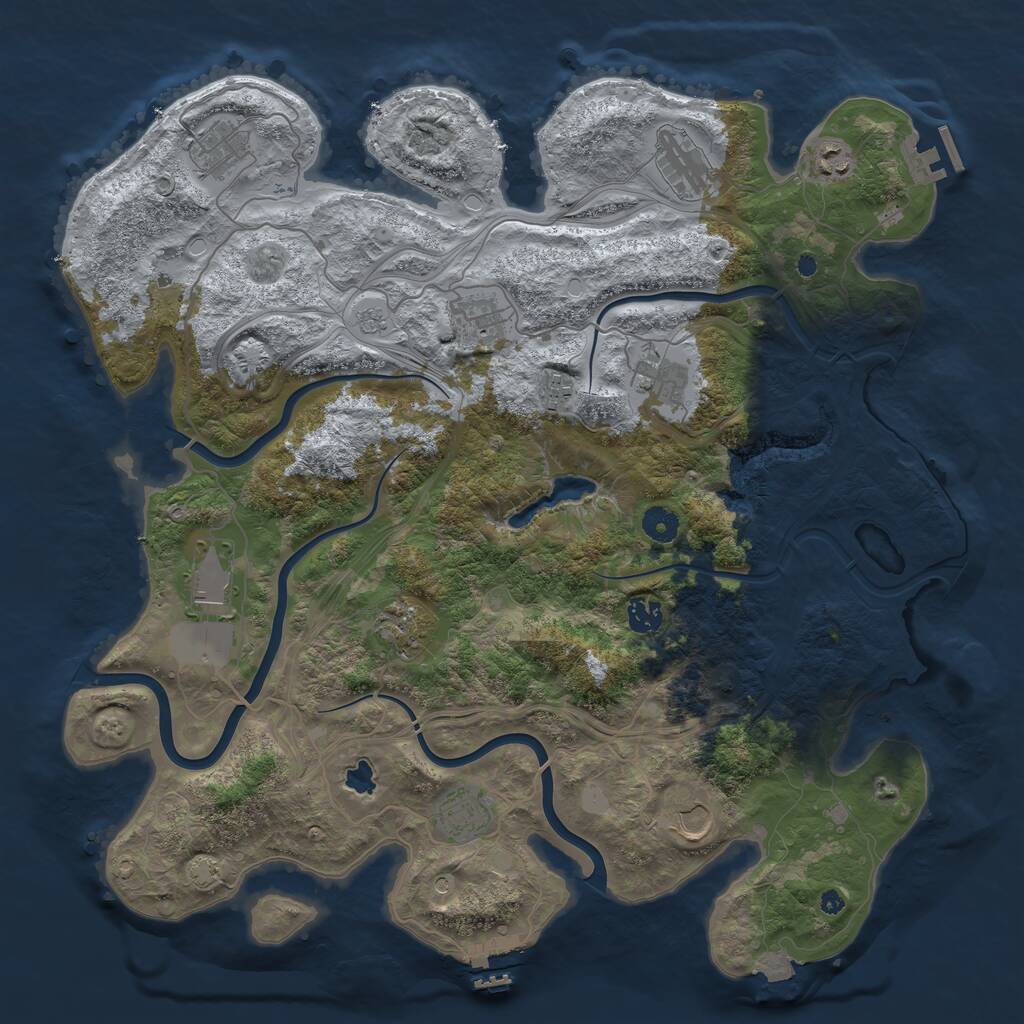 Rust Map: Procedural Map, Size: 4250, Seed: 1487060942, 17 Monuments