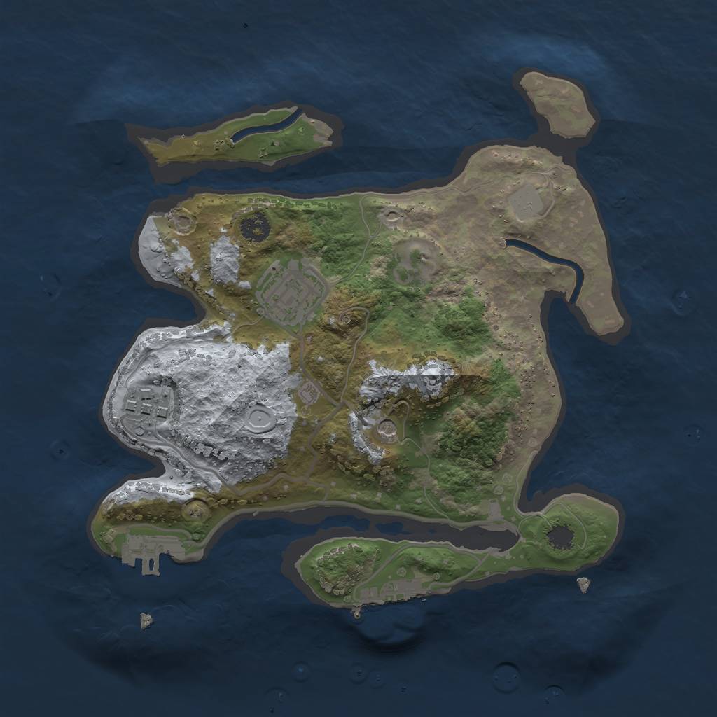 Rust Map: Procedural Map, Size: 2500, Seed: 850523456, 8 Monuments