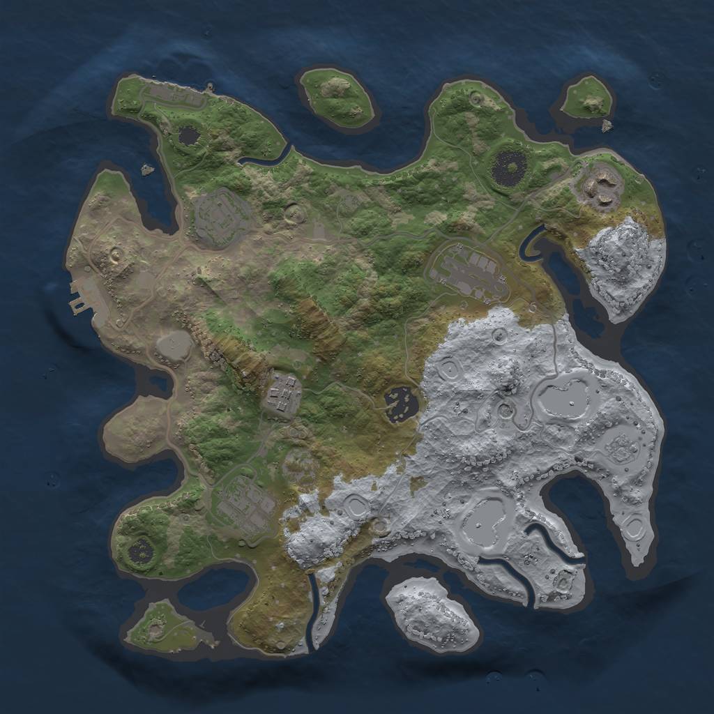 Rust Map: Procedural Map, Size: 3000, Seed: 178191542, 13 Monuments