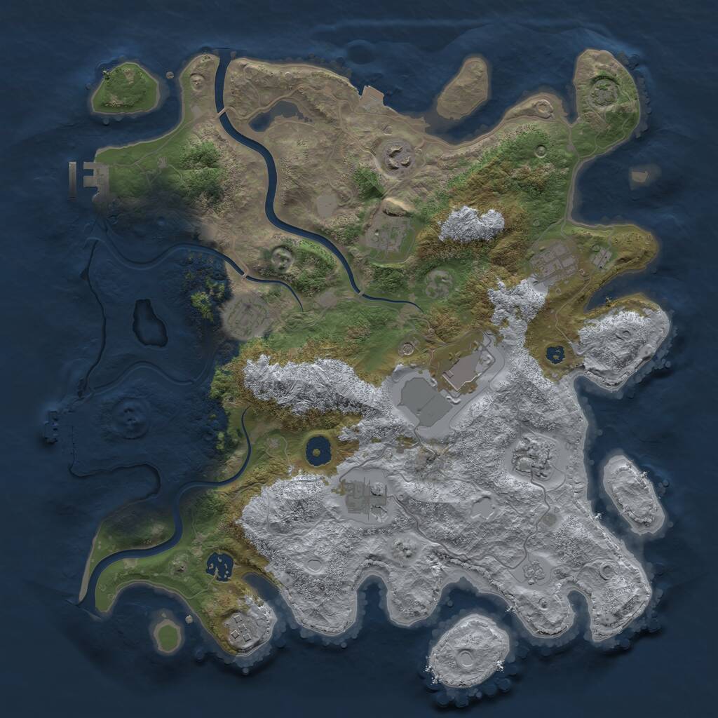 Rust Map: Procedural Map, Size: 3850, Seed: 6950997, 15 Monuments